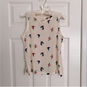 Club Monaco sleeveless Silk Top with Print XS